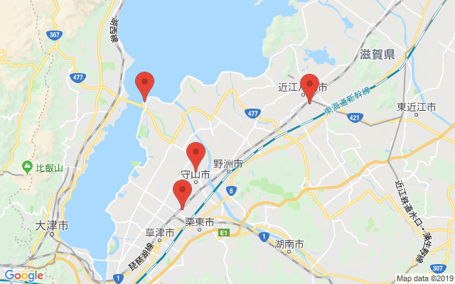 近江八幡の保険相談窓口のマップ